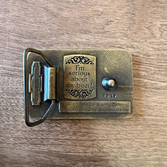 VINTAGE 1977 **BILLY BEER** (I'M SERIOUS ABOUT MY BEER) BELT BUCKLE - Picture 2 of 2